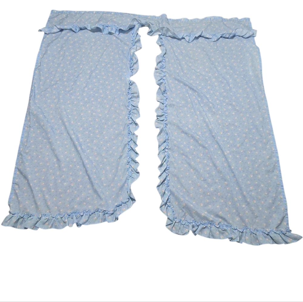 hygiene industries Curtain Rose Print Ruffle Top Curtain 66" length 66" Width